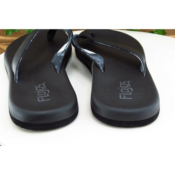 Flojos Sz 10 M Black Flip Flop Synthetic Women Sandals - Picture 5 of 7